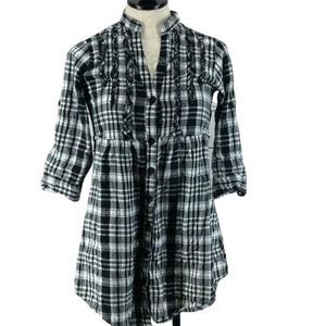Speed Control Peasant plaid‎ tunic shirt